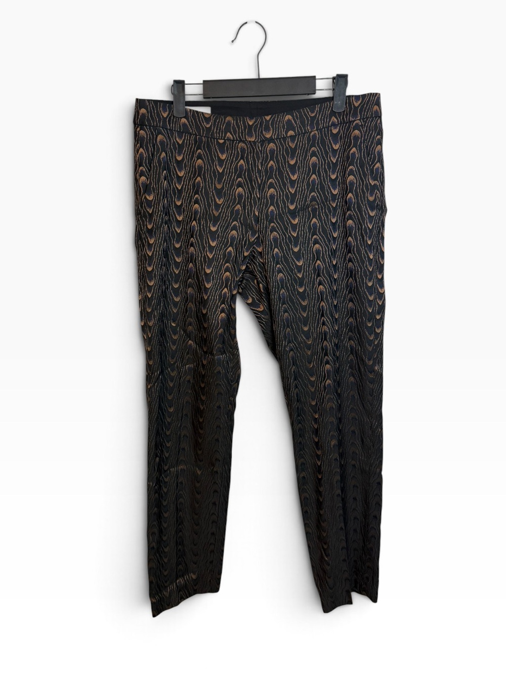Dries Van Noten Black & Brown Funky Metallic Eclectic Jacquard Patterned Pants